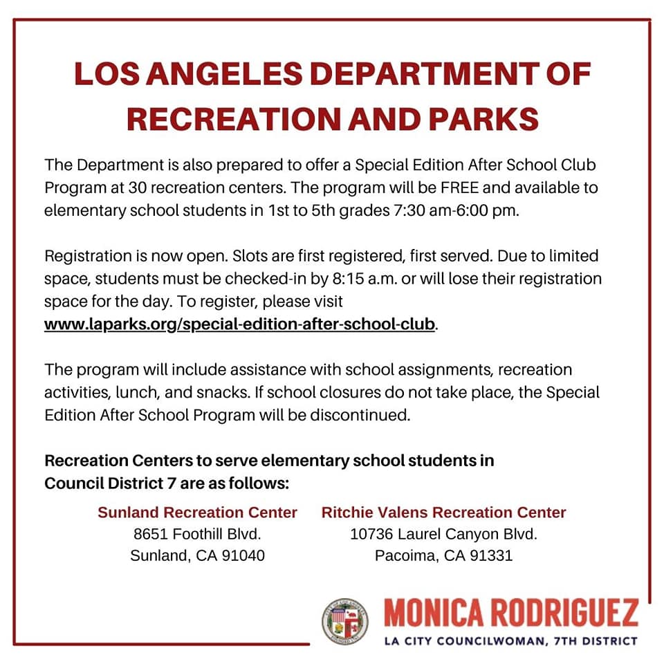 Resources to Provide Support to LAUSD Families