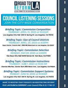 The Road to Reform LA will Conduct Listening Sessions City-Wide