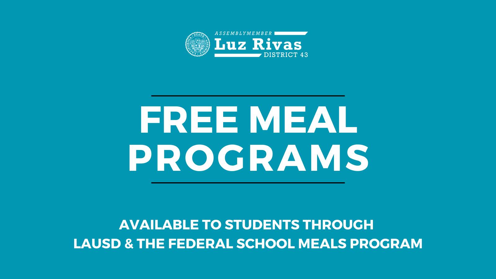 Several Free Meal Programs available to Children