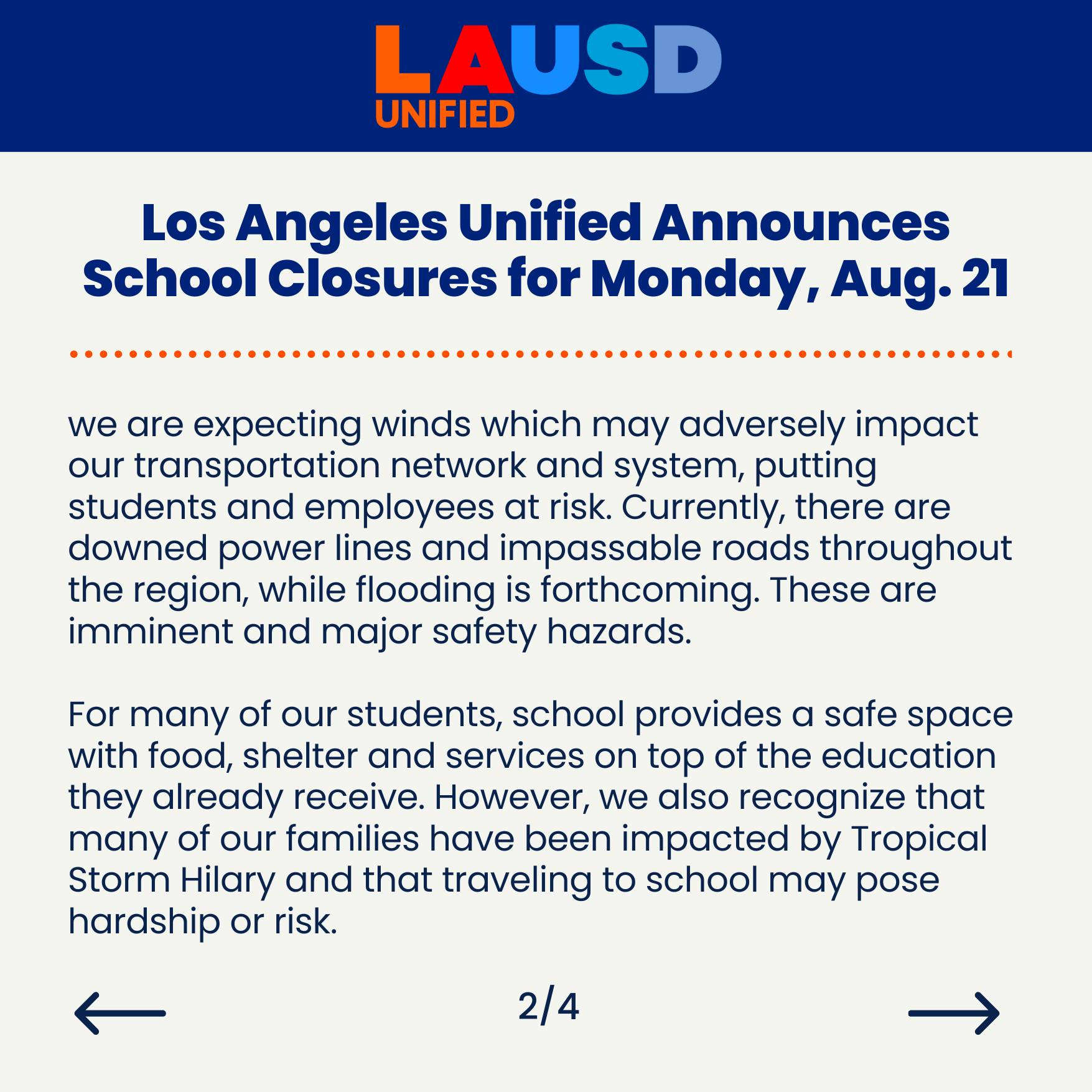 Los Angeles Unified School District will be Closing Schools
