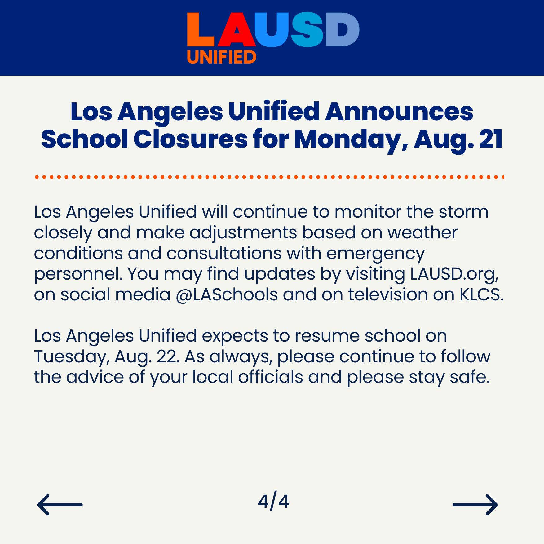 Los Angeles Unified School District will be Closing Schools