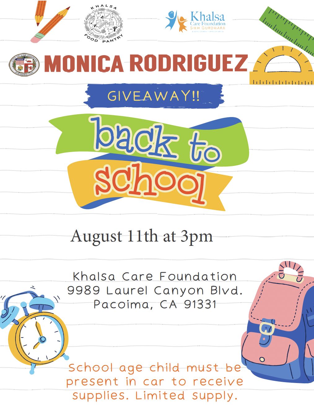 Receive a School Backpack with School Supplies