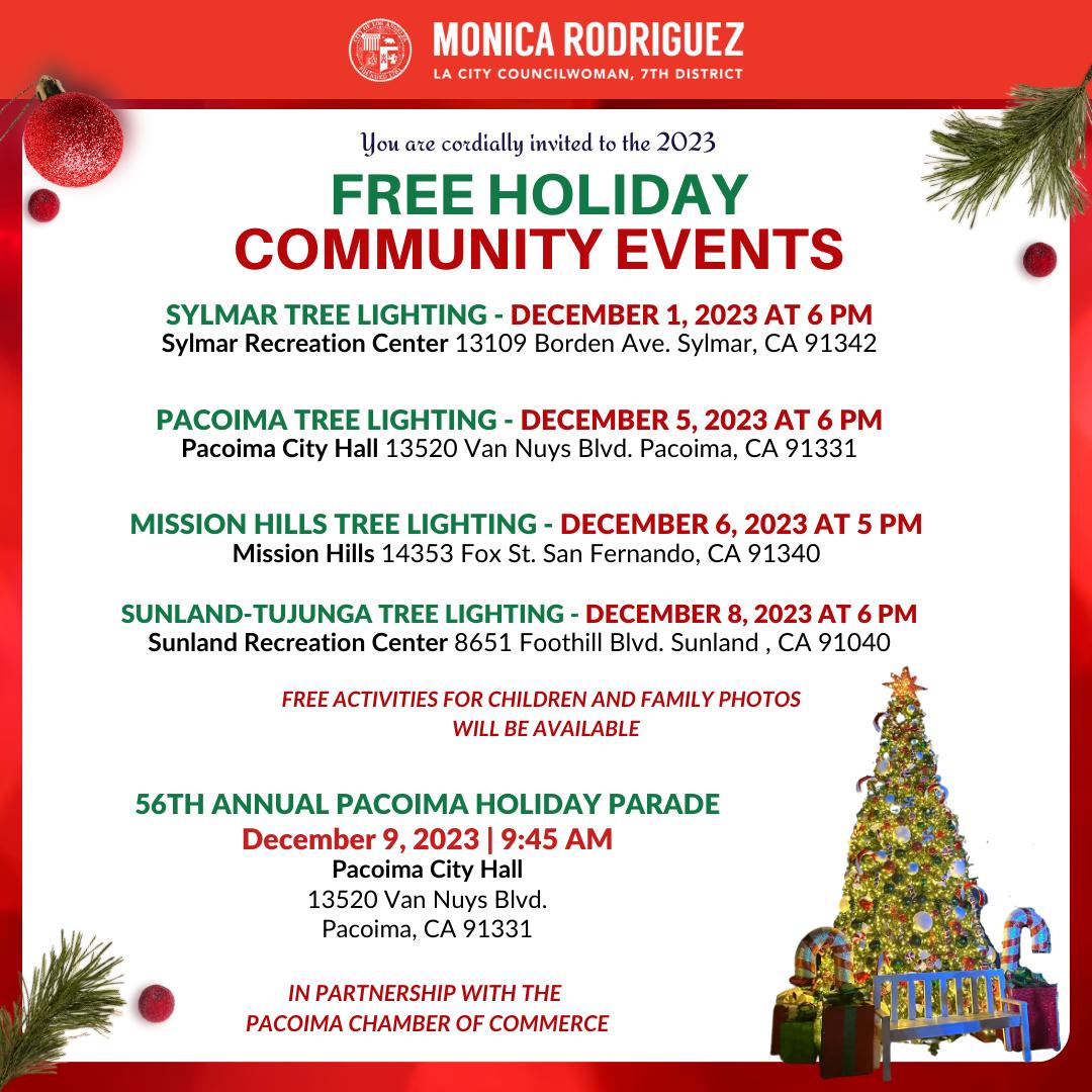 2023 Holiday Community Events Calendar