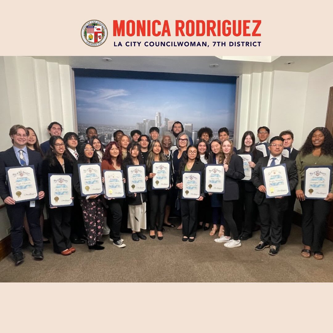 From Councilwoman Monica Rodriguez Desk – Honor of Welcoming Our Second Olivia E. Mitchell Youth Council Cohort to the City of Los Angeles.